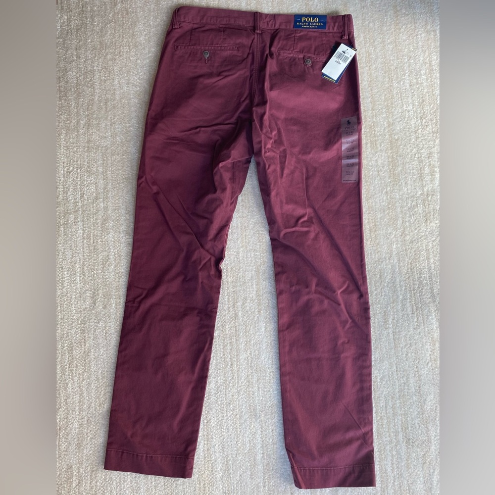 Polo Ralph Lauren Men's Maroon Classic Fit Chinos Pants Size 33x32
